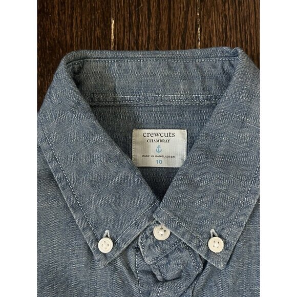 NWT J Crew Crewcuts Chambray Button Down Shirt Boys Size 10 L1814 $55 - Picture 3 of 9